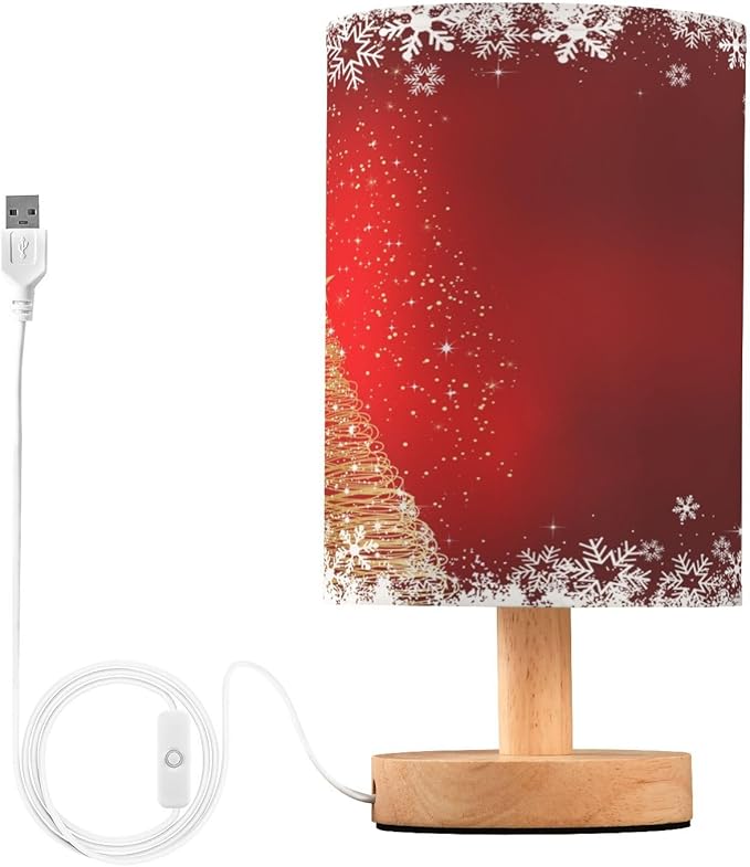 senya Table Lamp Bedside Lamps for Bedroom Nightstand Lamp with USB C Charging Ports and AC Outlet Sparkle Christmas Tree for Living Room Office Desk
